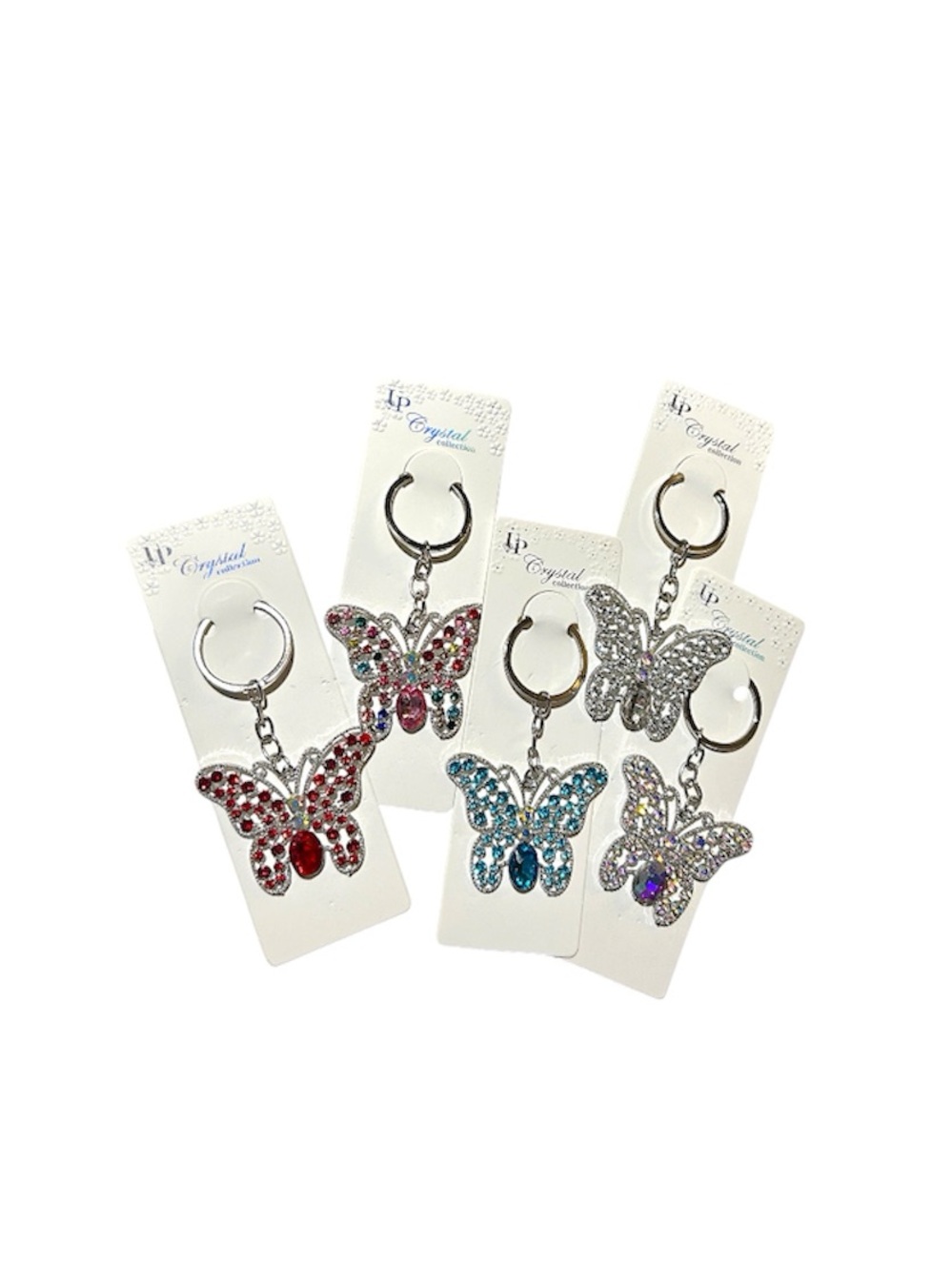 Rhinestoned Butterfly Keychain - PICK ONE
